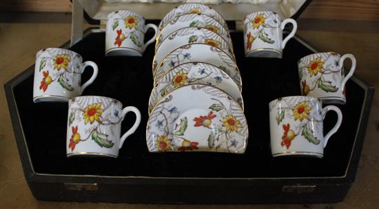 1920s cased bone china coffee set